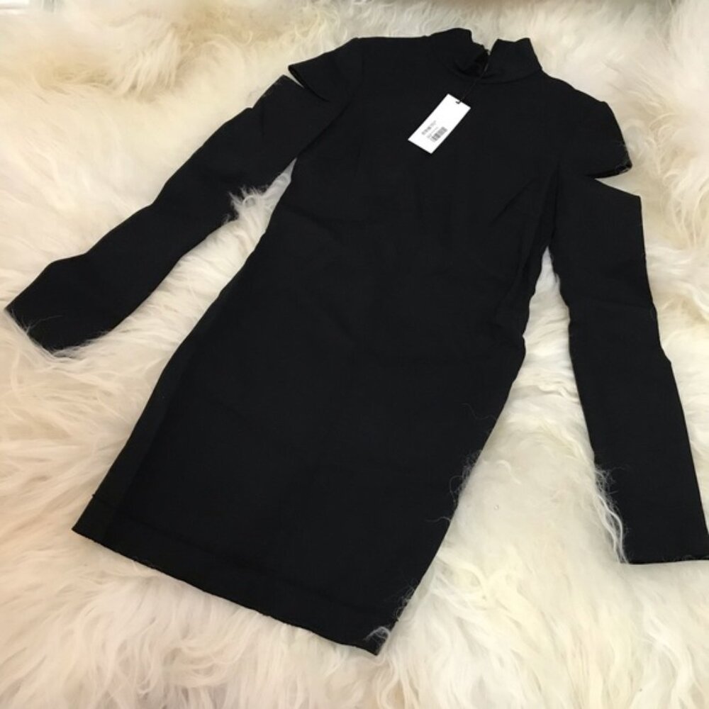 Helmut Lang Long Cutout Sleeve Wool Blend Dress - Picture 7 of 7